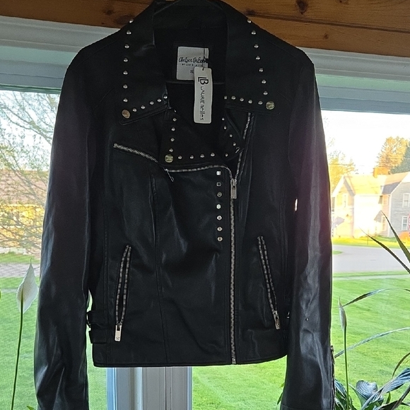 Laurie Felt Black Leather Studded Jacket - Picture 3 of 4